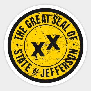 State Of Jefferson | Distressed Golden Seal Sticker